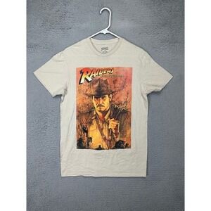 Indiana Jones Shirt Adult Medium Beige Raiders Of The Lost Ark T-Shirt Tee Mens‎